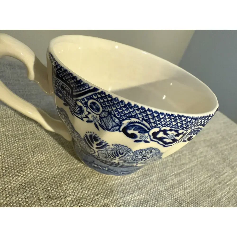 ☕ Vintage Blue Willow Flat Cup by Wood & Sons | Older Transferware | England
